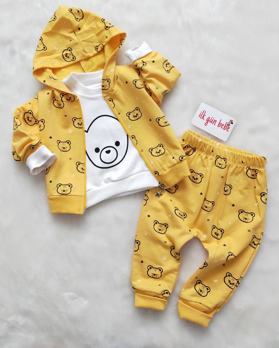 AYICIKLI HIRKALI 3 LÜ TAKIM İlkgün Bebe Bebek giyim ve