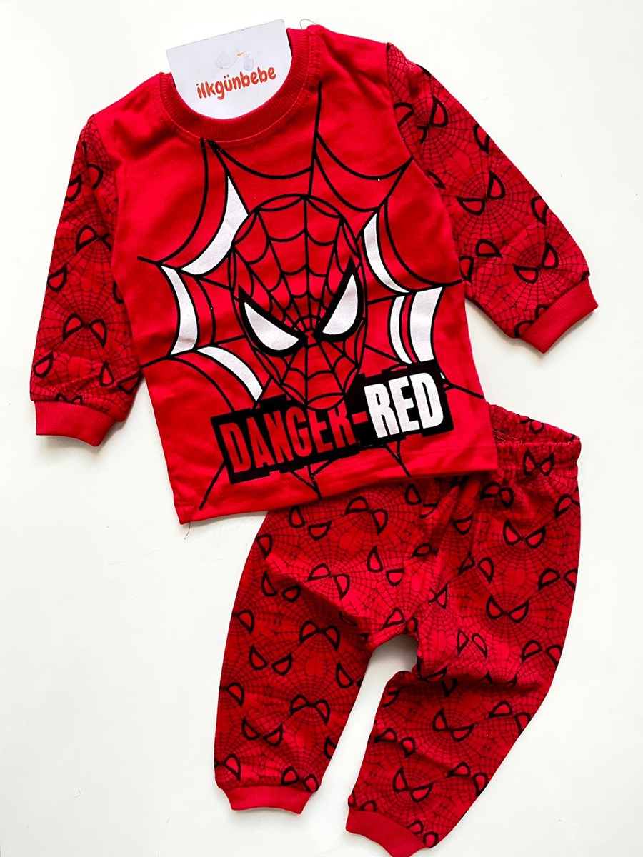 Spiderman Baskılı Mevsimlik Pijama Takımı