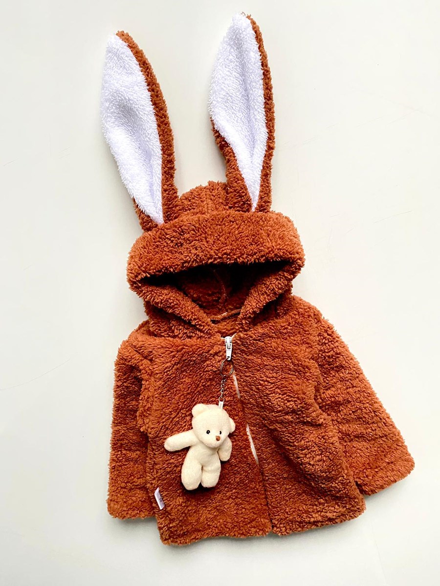 Welsoft Tavşan Kulaklı Oyuncak Ayılı Unisex hırka