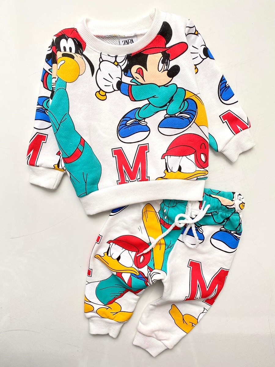 Mickey Karakterli Zara İnterlok Kumaş 2'Li Takım 