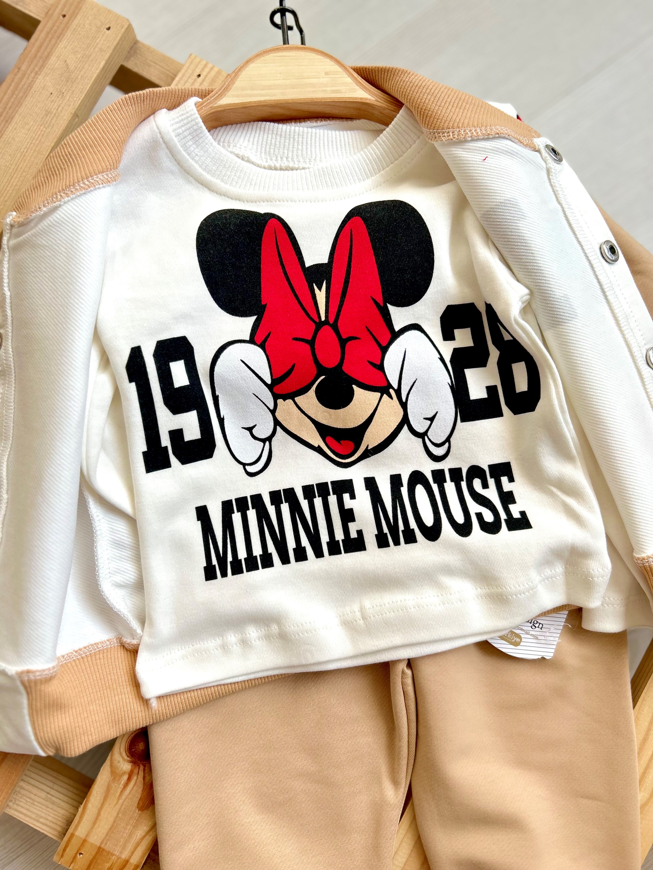 Minnie Mouse Kolej Ceketli Badili 3’lü Tarz Cool Takım