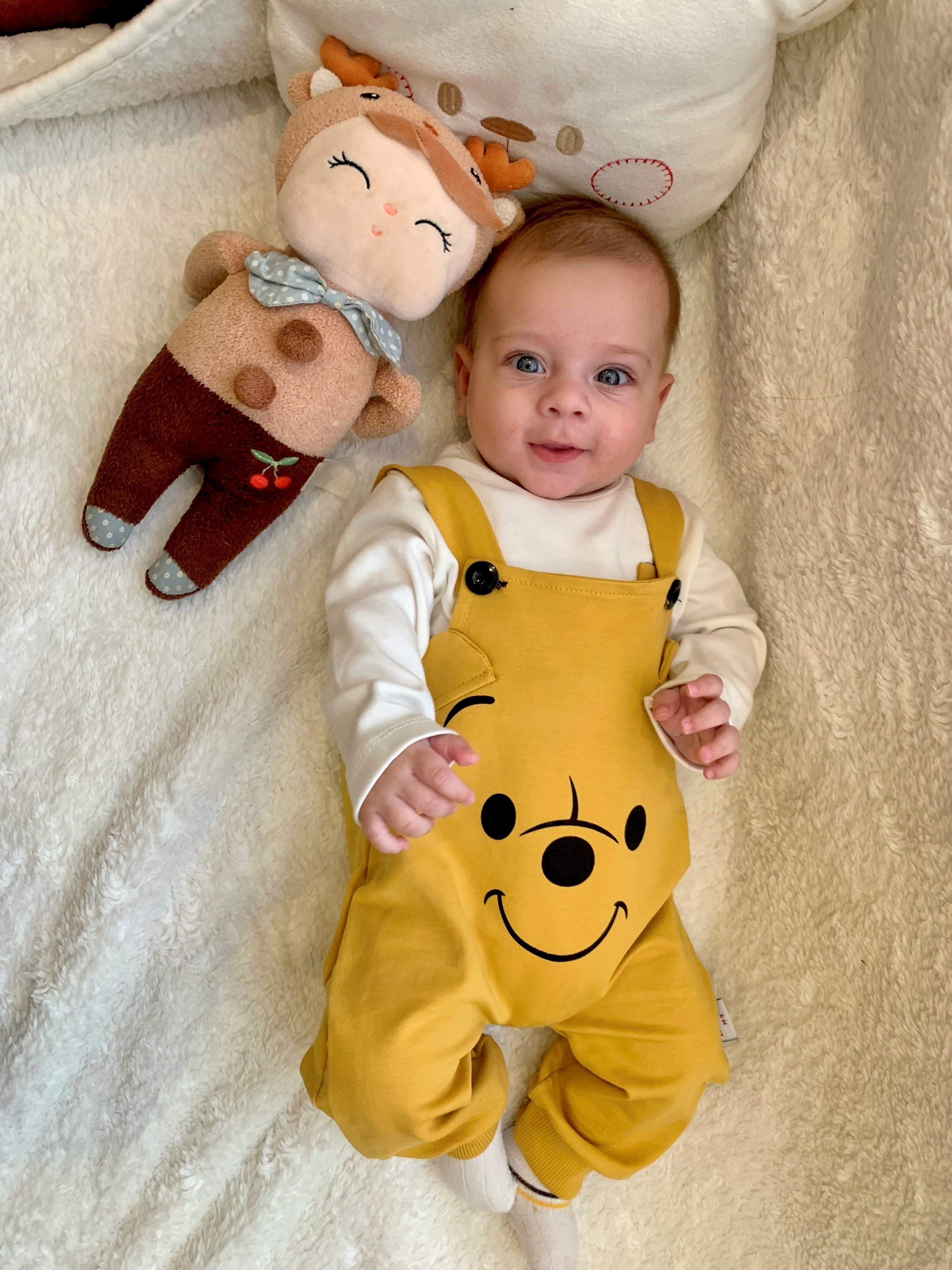 Sevimli Pooh Baskılı Badili Unisex Salopet