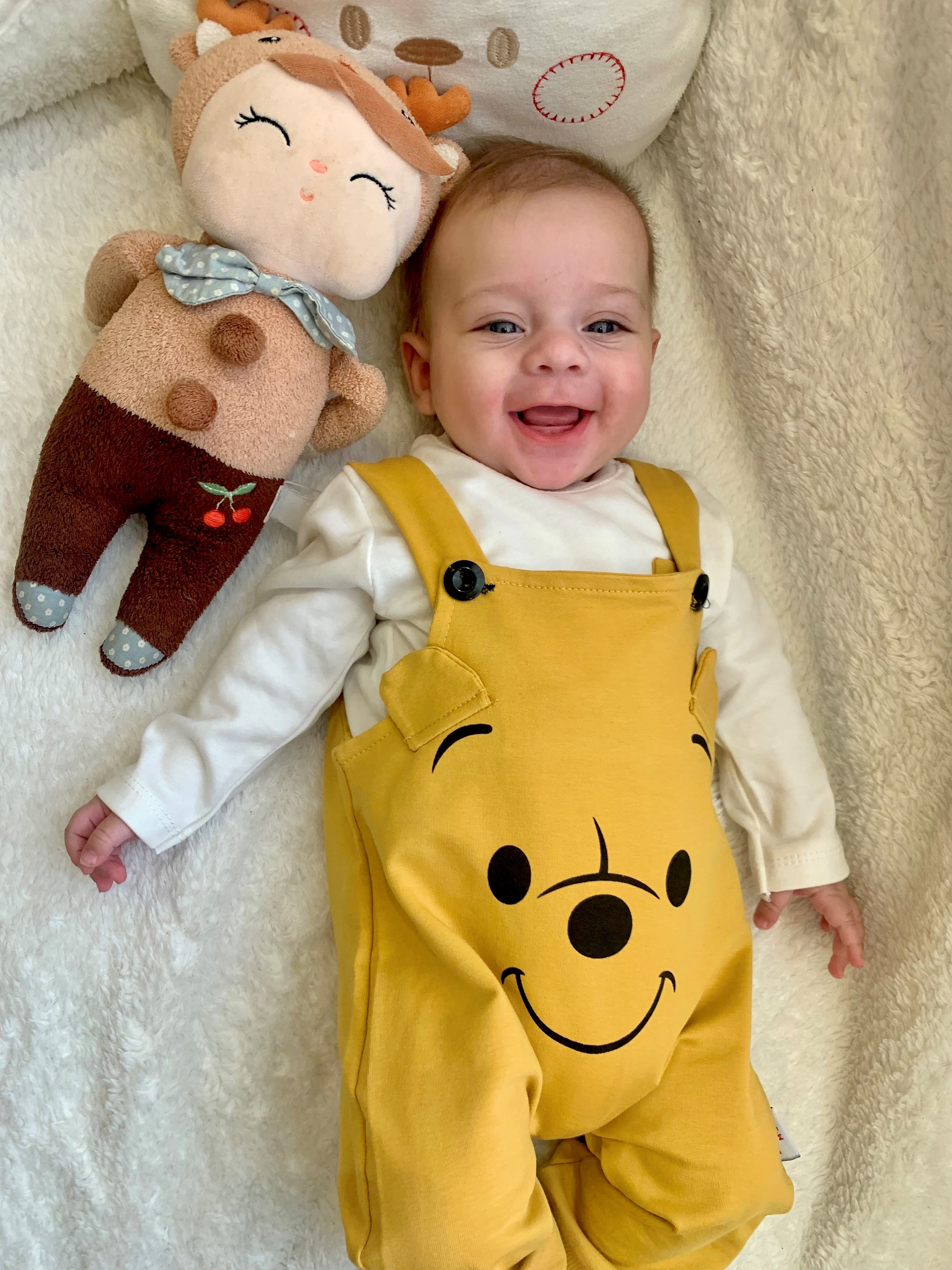 Sevimli Pooh Baskılı Badili Unisex Salopet