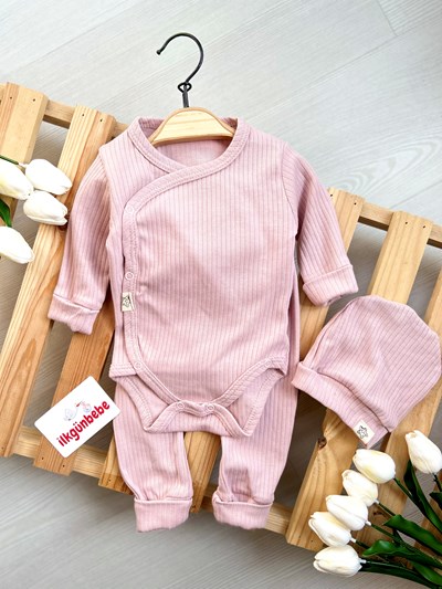 Kundak Zıbınlı Şapkalı 3’lü Takım