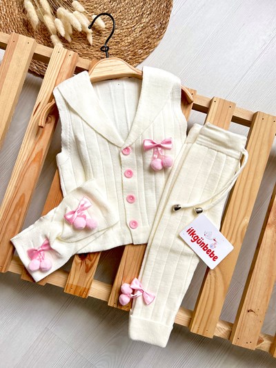 Triko Yelekli  Bandanalı  Taytlı 3’lü   Tarz Takım