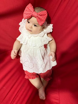 Minik Puantiyeli Fiyonk Bandanali Yazlık 3'Lü Fisto Takim