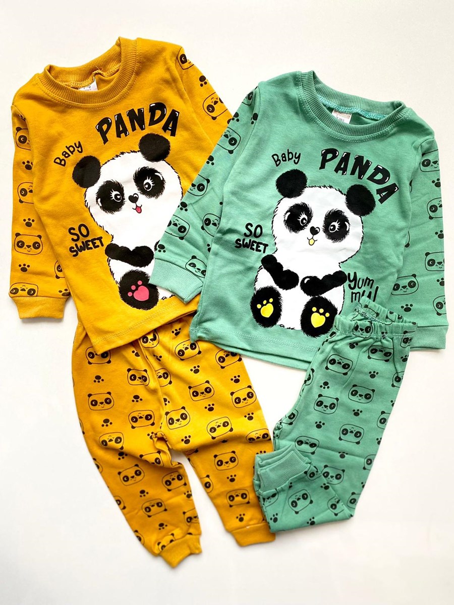 Panda Baskılı 2'Li Mevsimlik Pijama Takımı  