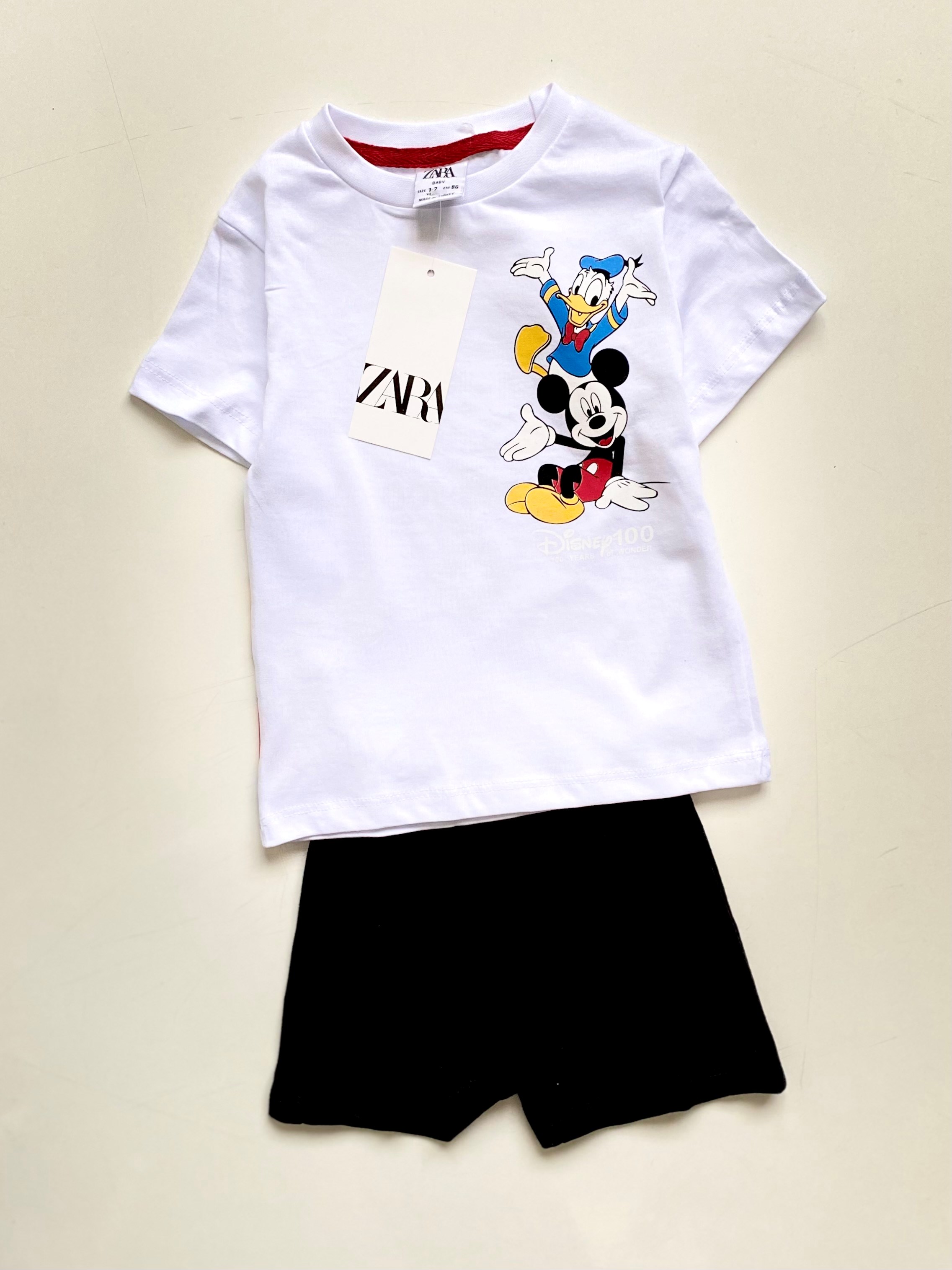 Zara Model Mickey Mouse Arkası Detaylı Baskılı 2’Li Yazlık Takım