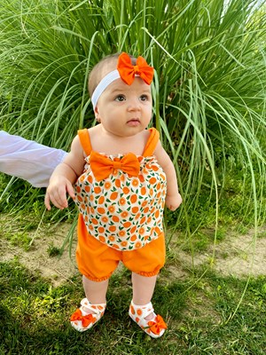 Portakal Desenli Yazlık Kampanyalı 4’Lü Takım (bandana ayakkabı dahil değildir )