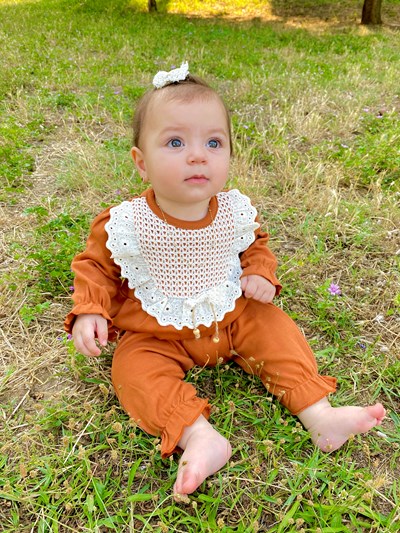 Amelia %100 Pamuk Tokalı Yaka Detaylı Mevsimlik Tulum