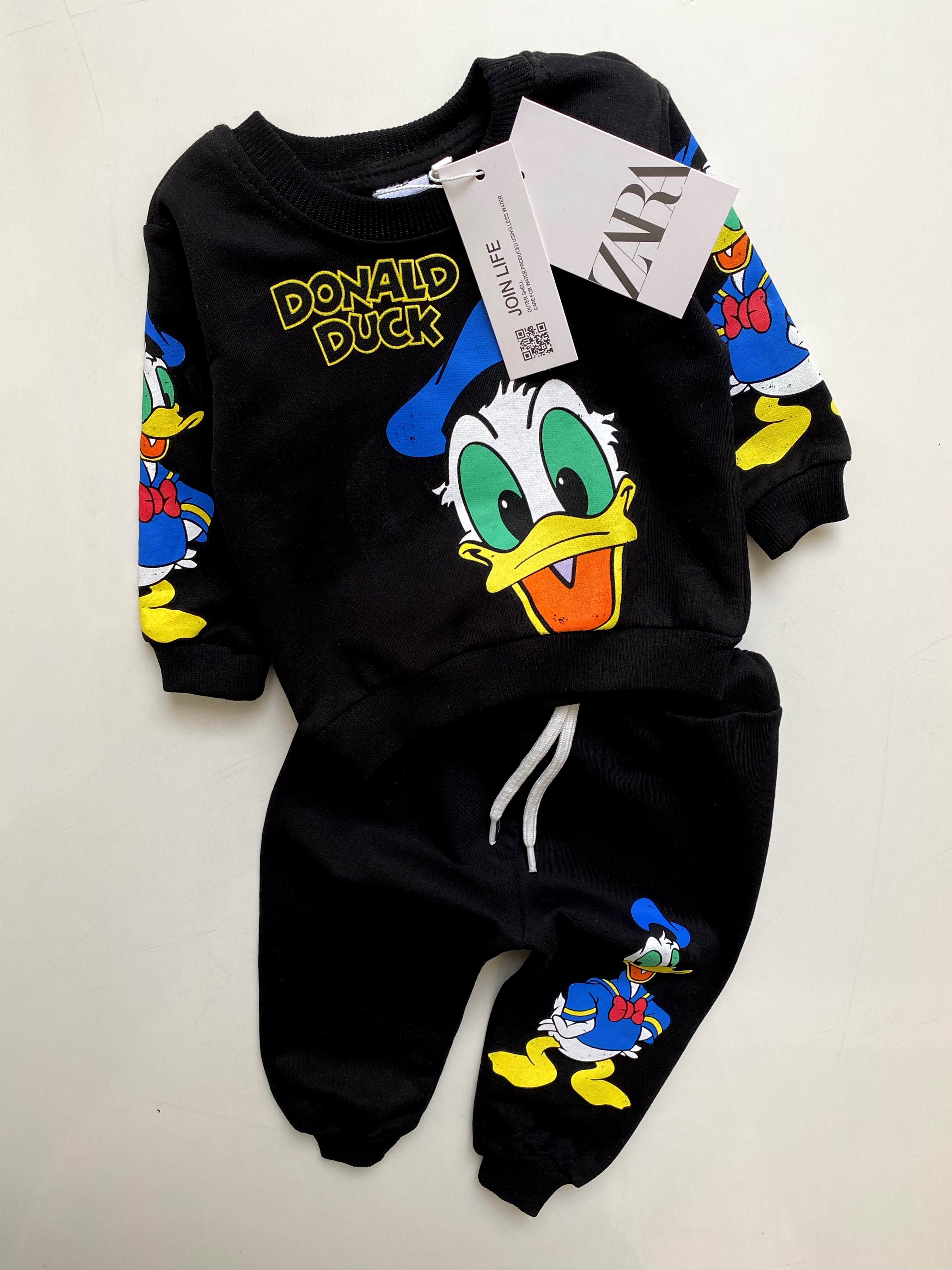 Zara Etiketli Donald Duck Baskılı 2’li Mevsimlik Takım 