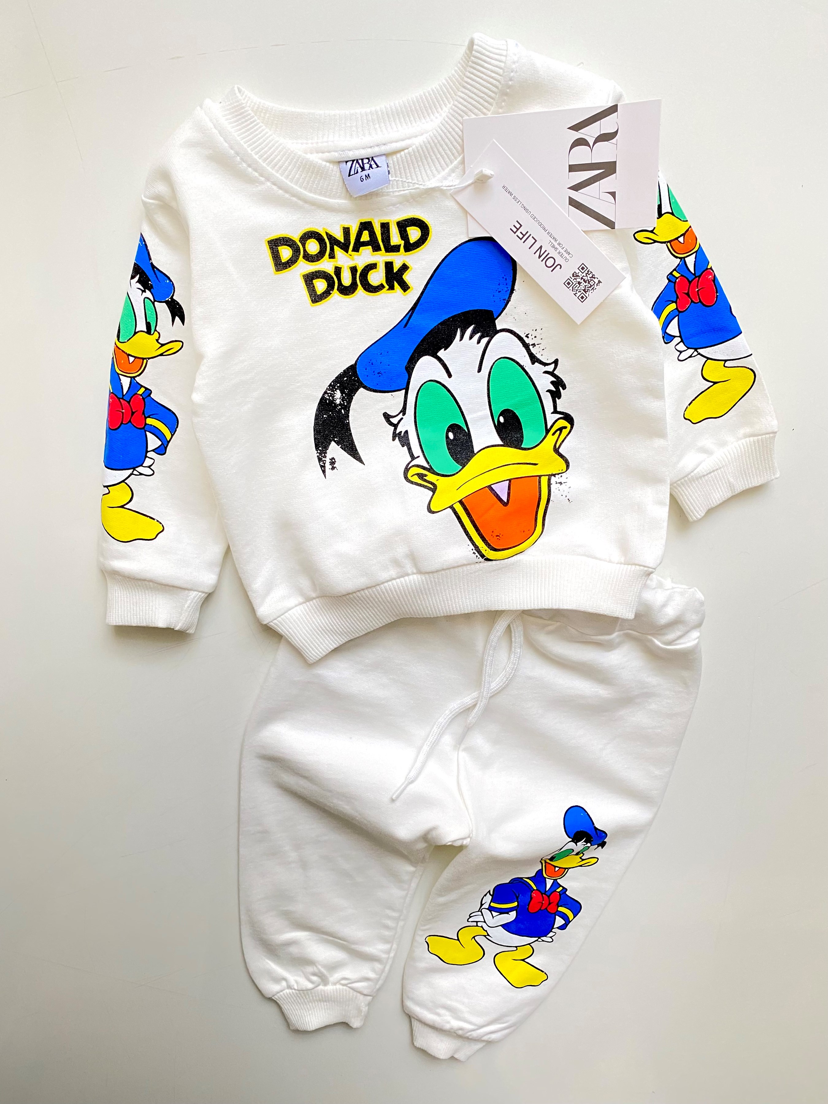 Zara Etiketli Donald Duck Baskılı 2’li Mevsimlik Takım