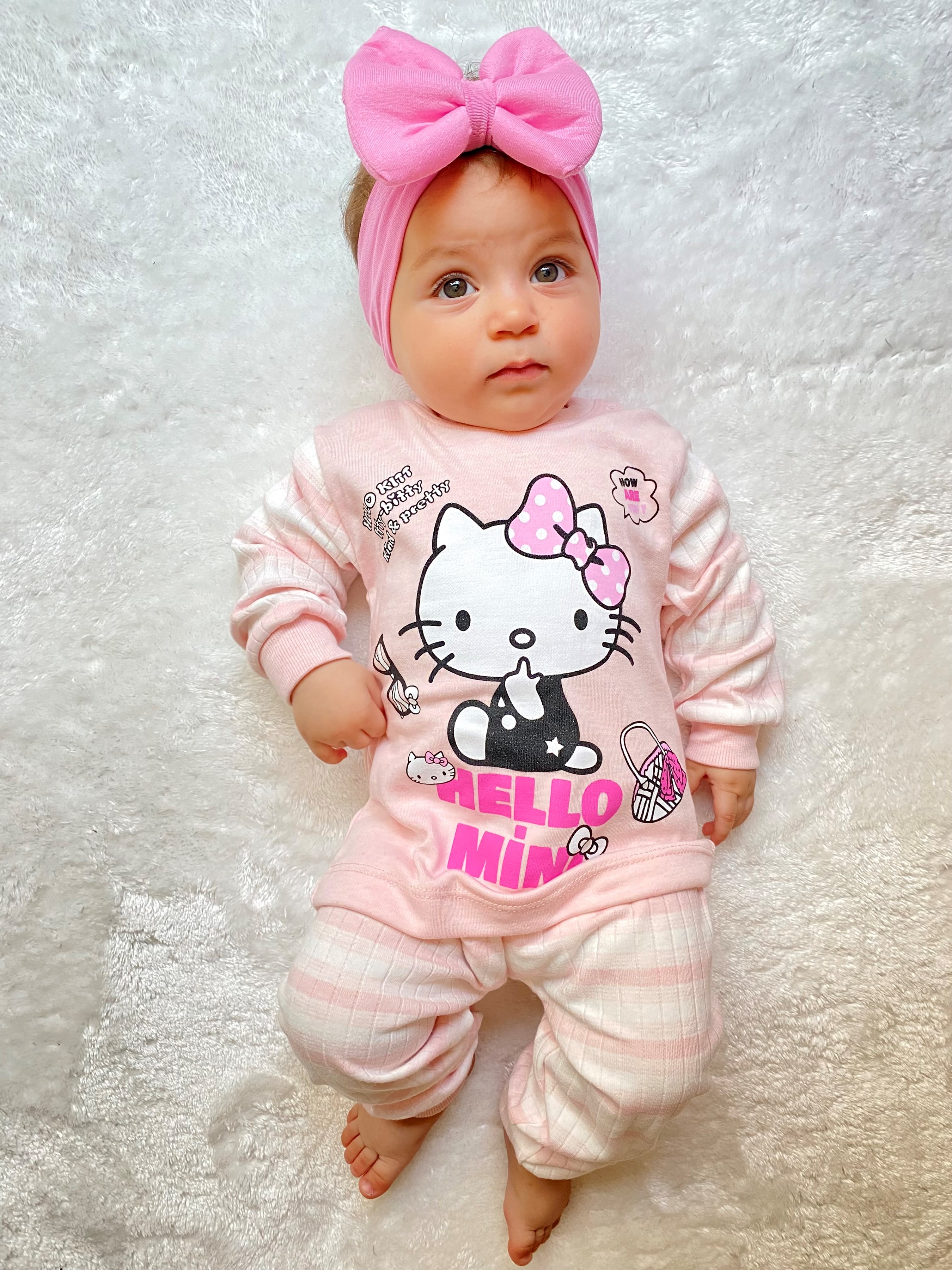 Hello Kitty %100 Pamuk Mevsimlik 2’Li Pijama Takımı