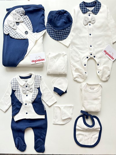 Papyon Detaylı 10 Parça %100 Pamuk Hastane Çıkışı Seti