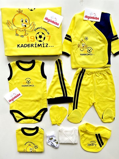 Fenerbahçe Takım Desenli %100 Pamuk 10 Parça Kampanyalı Hastane Çıkışo Seti
