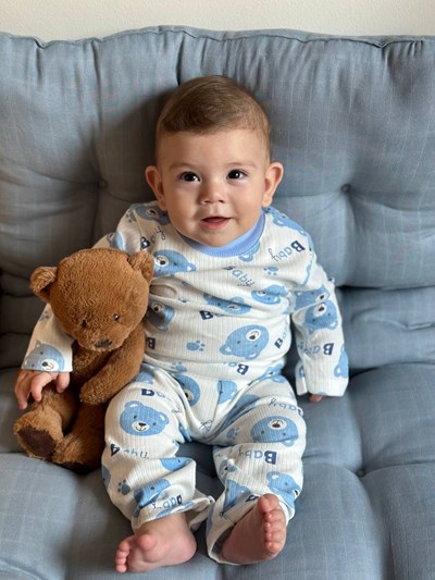 Bear Happy Baskılı %100 Pamuk Mevsimlik Pijama