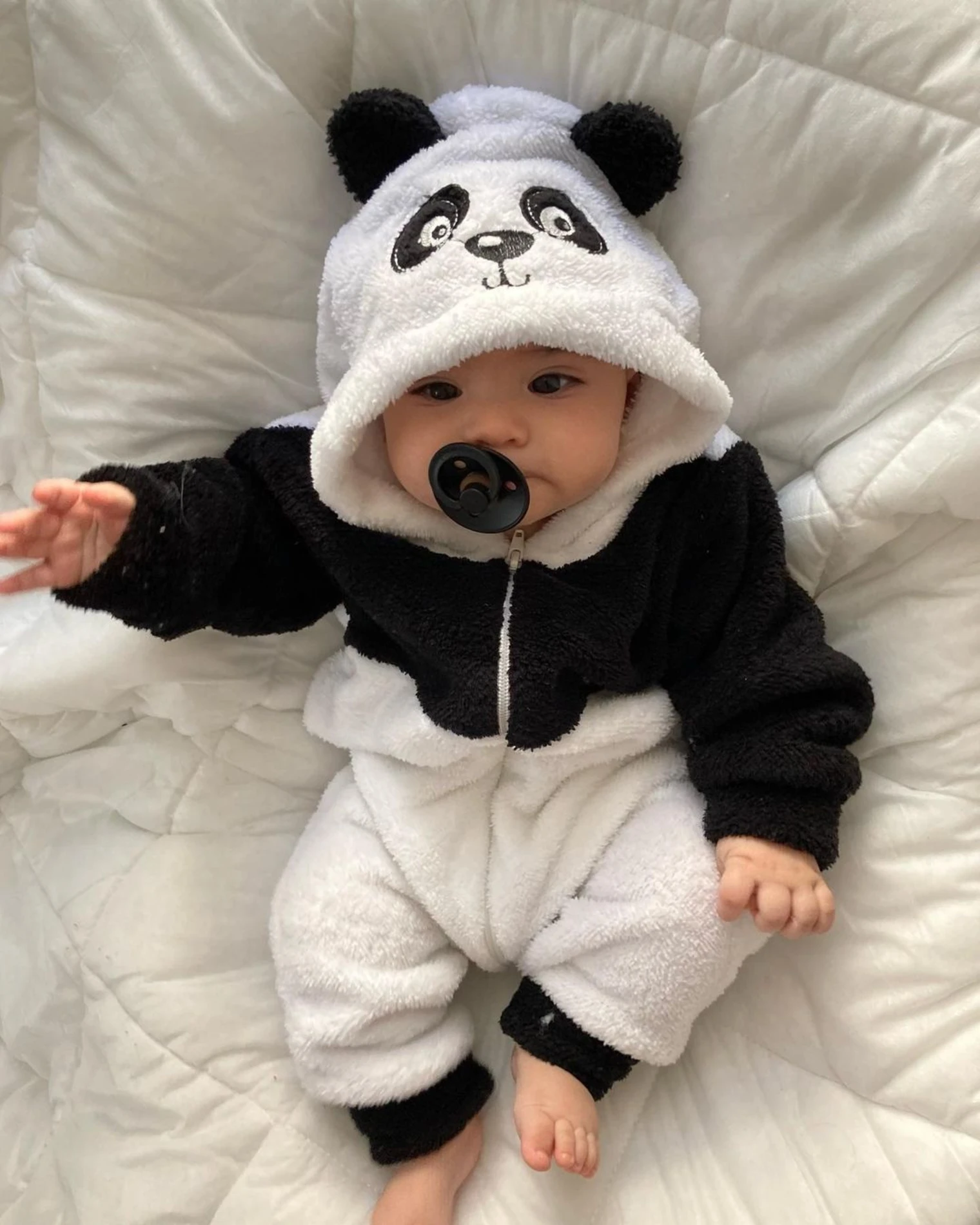 Panda Kulaklı  %100 Welsoft Giy Çık Kışlık Tulum