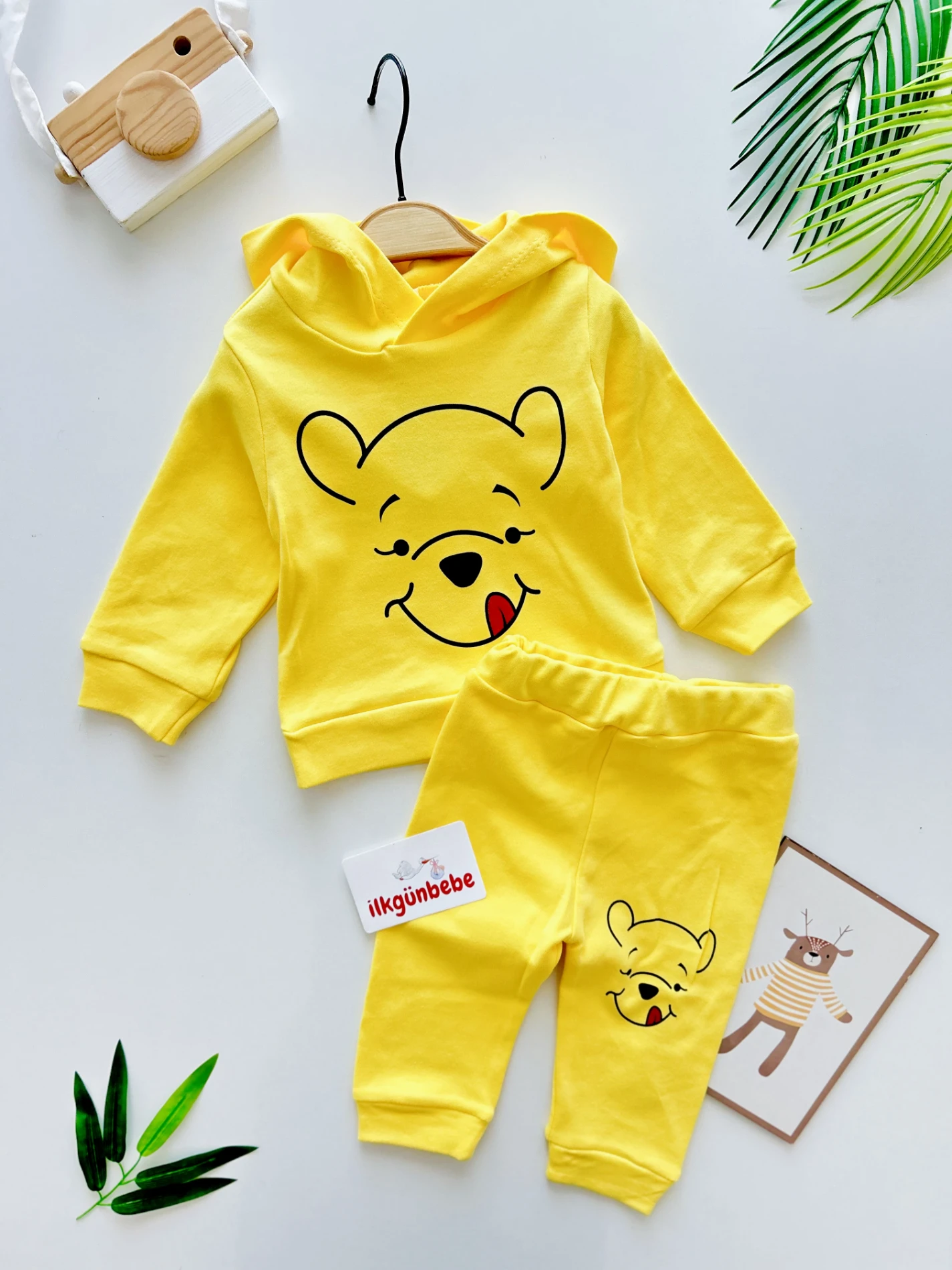 Winnie The Pooh Baskılı Kapüşonlu 2’li Mevsimlik Takım