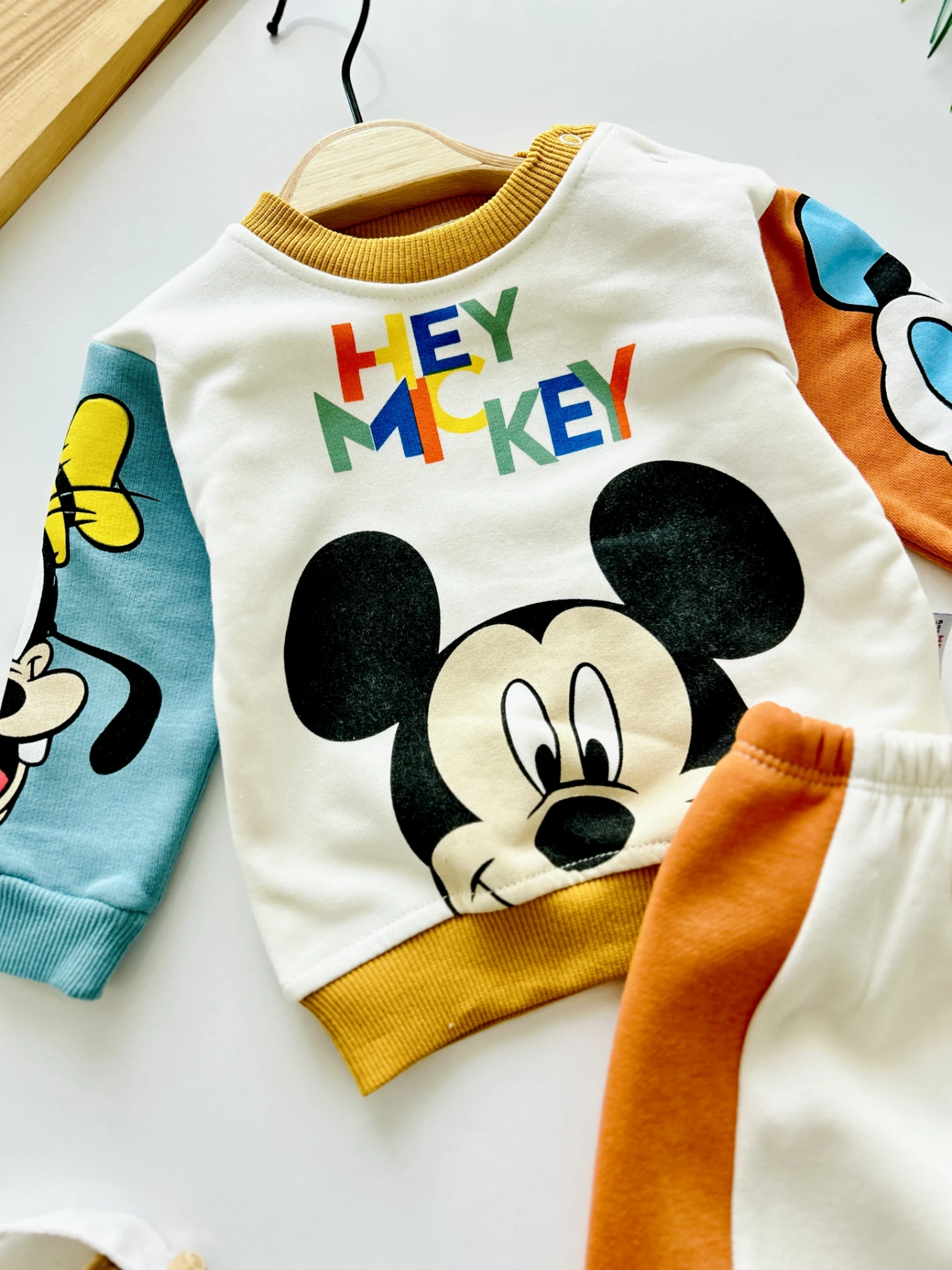Hey Mickey 3 İp İçi Şardonlu Eşofman Takımlı 2’li Takım