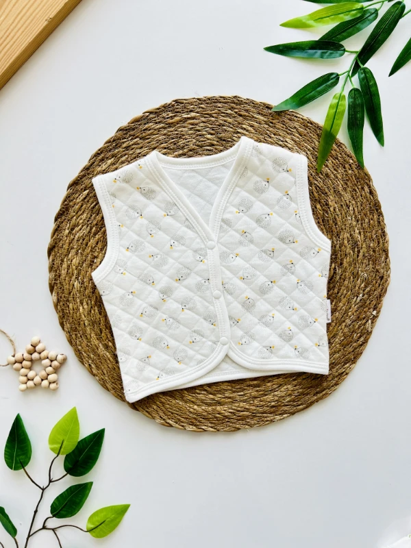 Minik Kirpi  Desenli %100 Pamuk Yelek