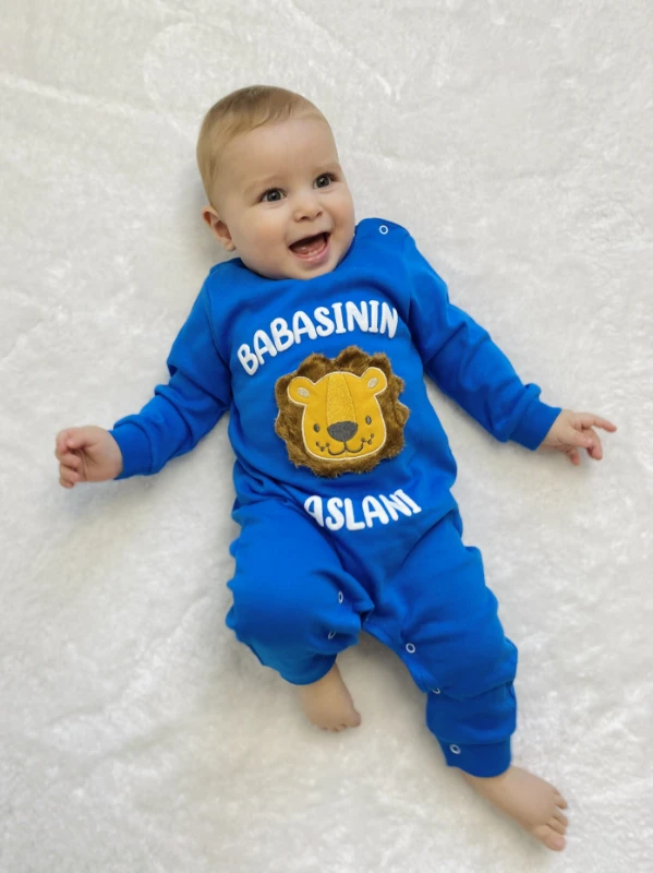 Babasının Aslanı  Baskılı Pamuklu Tulum