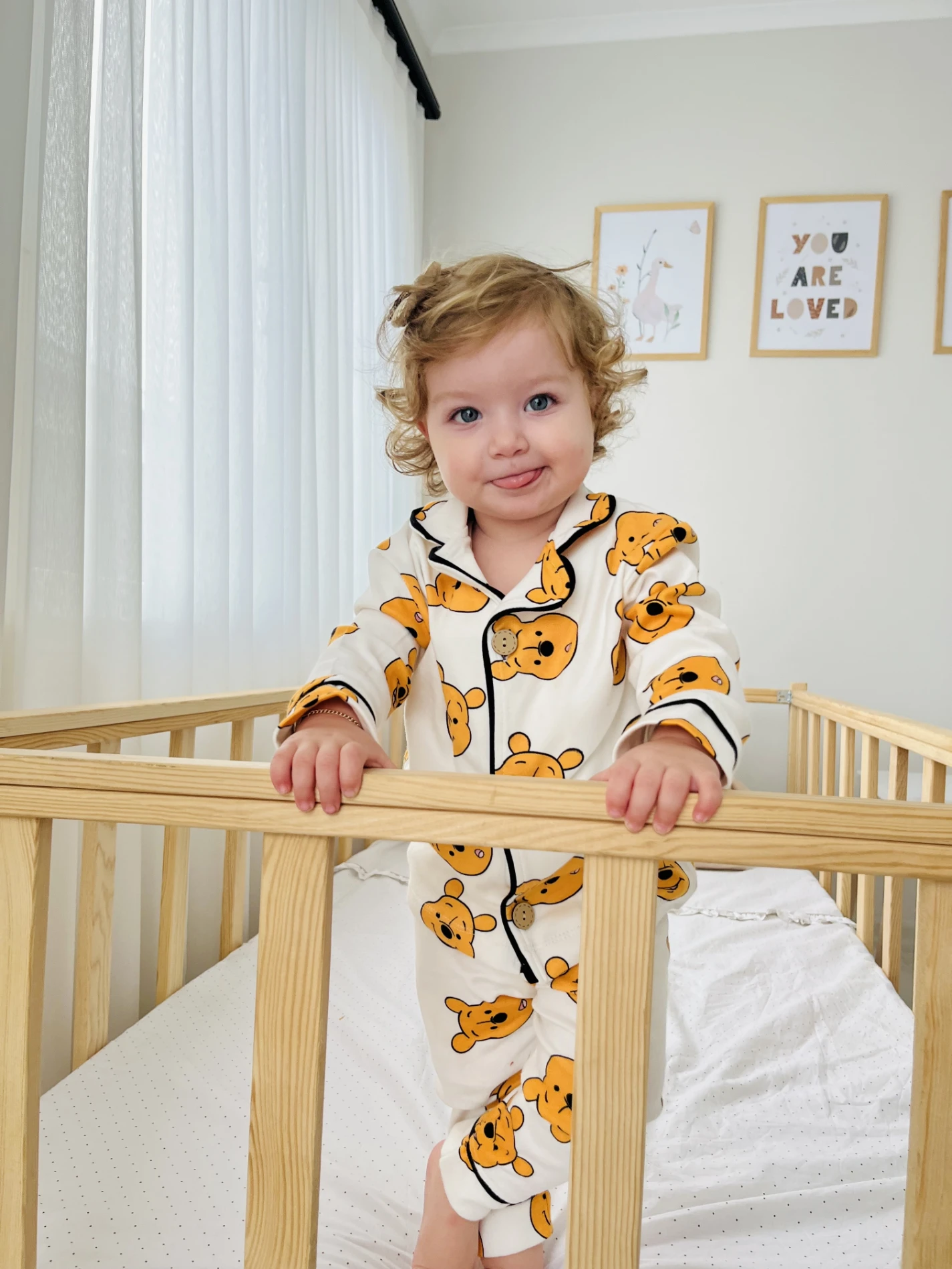  Winnie The Pooh Bebe Yakalı %100 Pamuk Yumuşacık Kumaş 2’li Unisex Pijama Takımı 