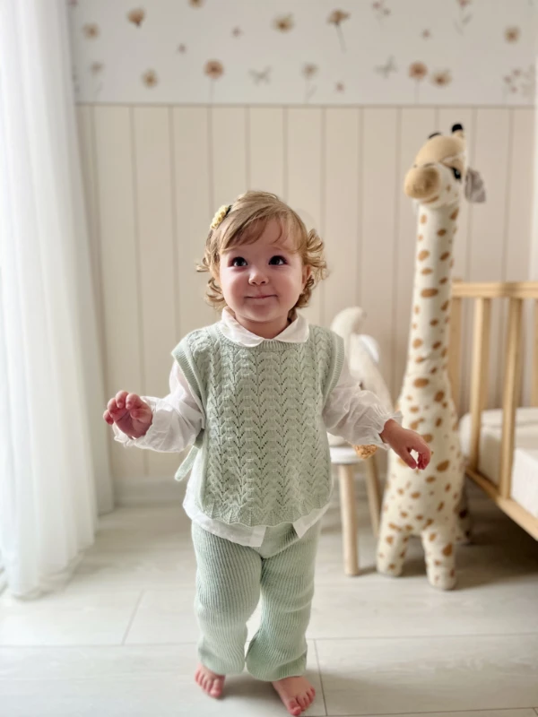 Amelia Süveterli Gömlekli 3’lü Triko Premium Takım