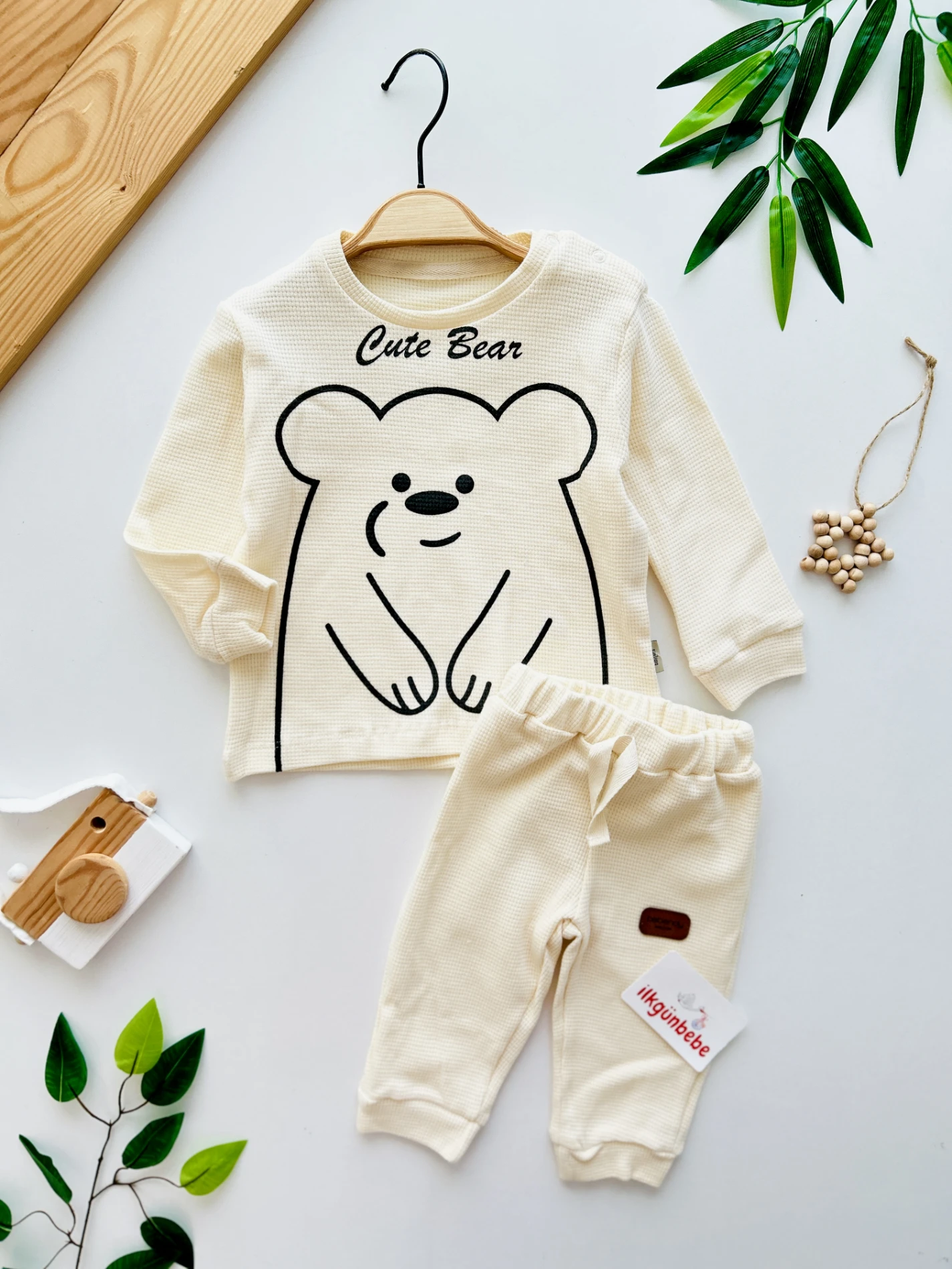 Cute Bear Nefes Alan Kumaş 2’li Takım