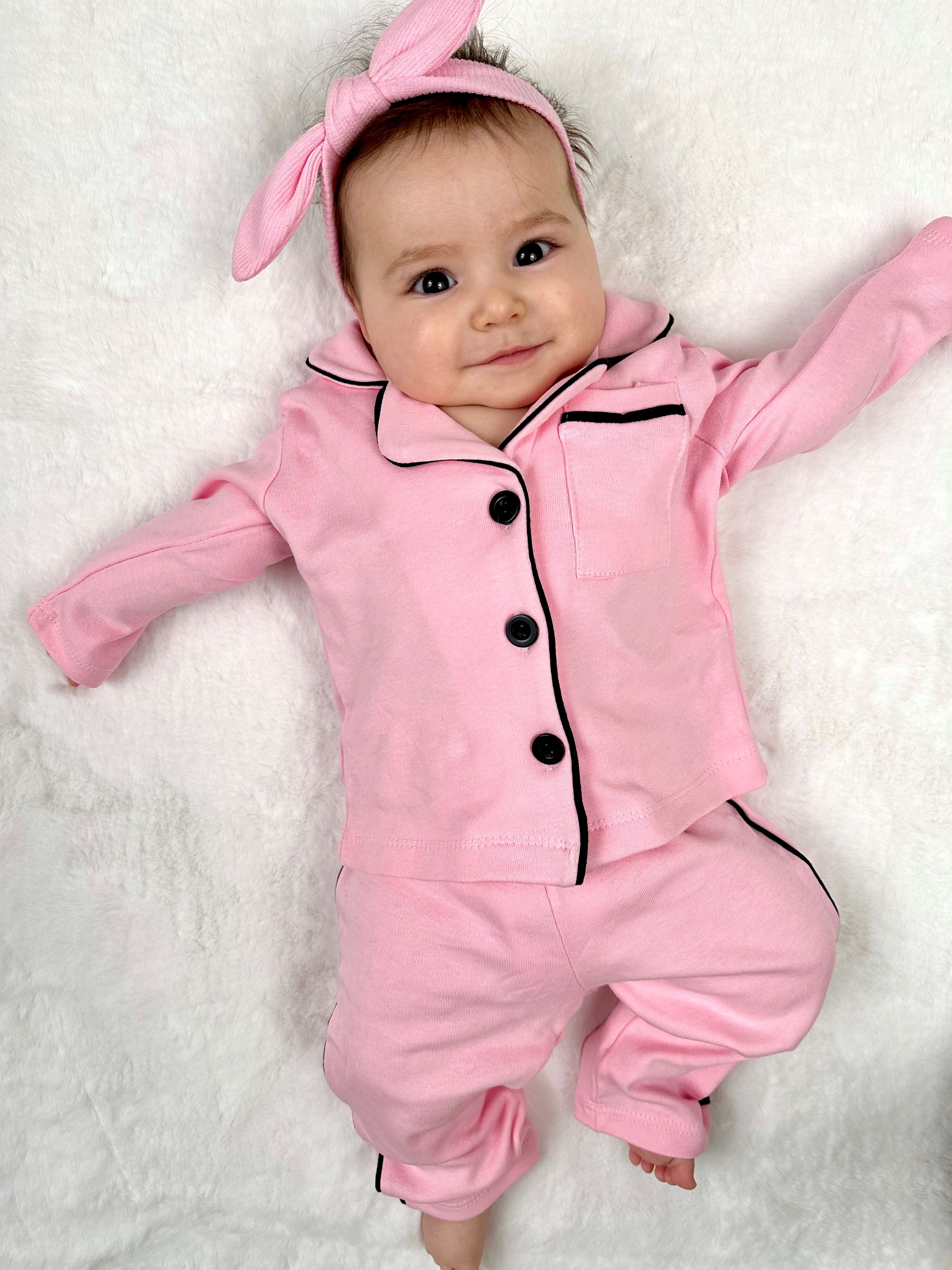 Bebe Yakalı %100 Pamuk 2’li Mevsimlik Pijama