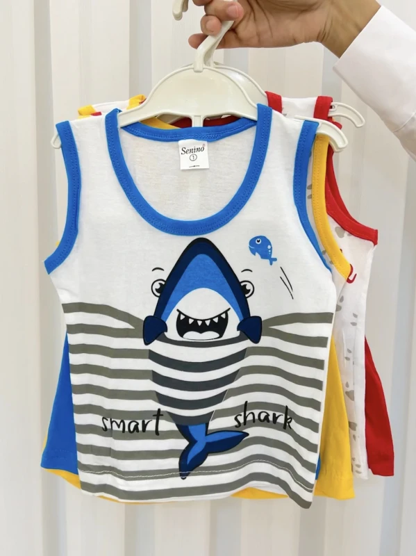 Sevimli Hayvan Temalı Şortlu Sıfır Kollu Yazlık Takım