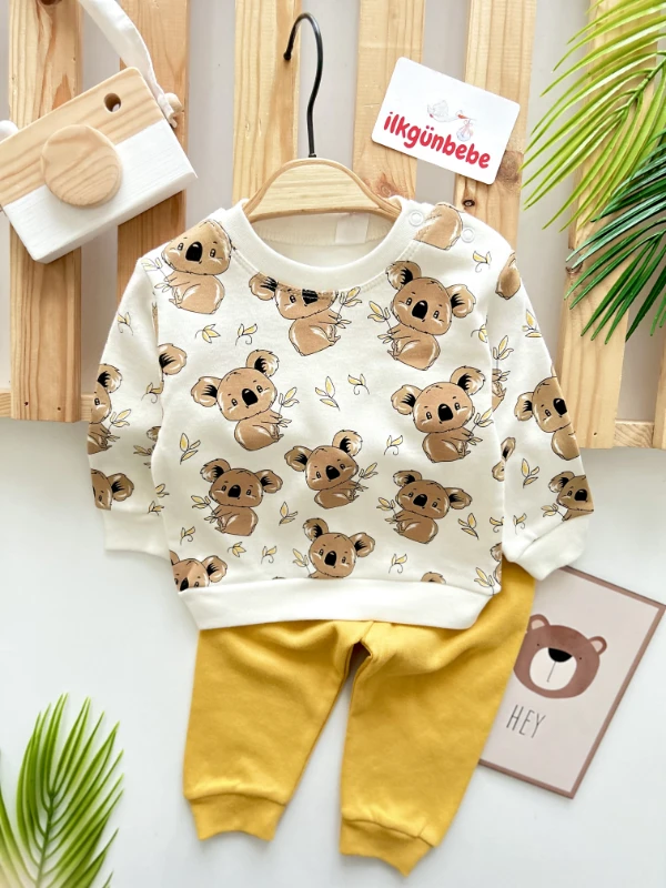 Panda Desenli %100 Pamuk Mevsimlik 2’li Takım