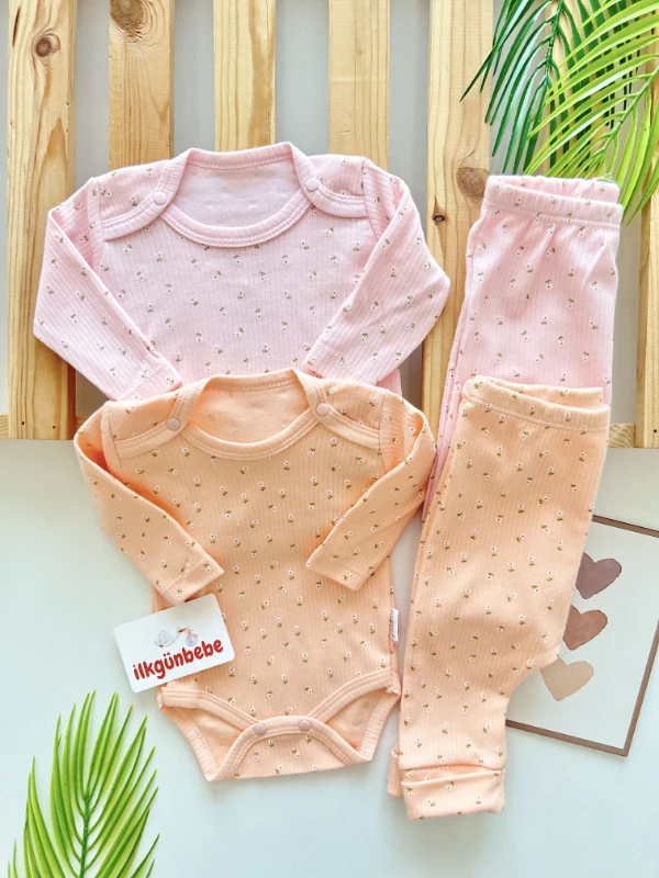 Çıtır Çiçek Desenli Zıbınlı Altlı Set