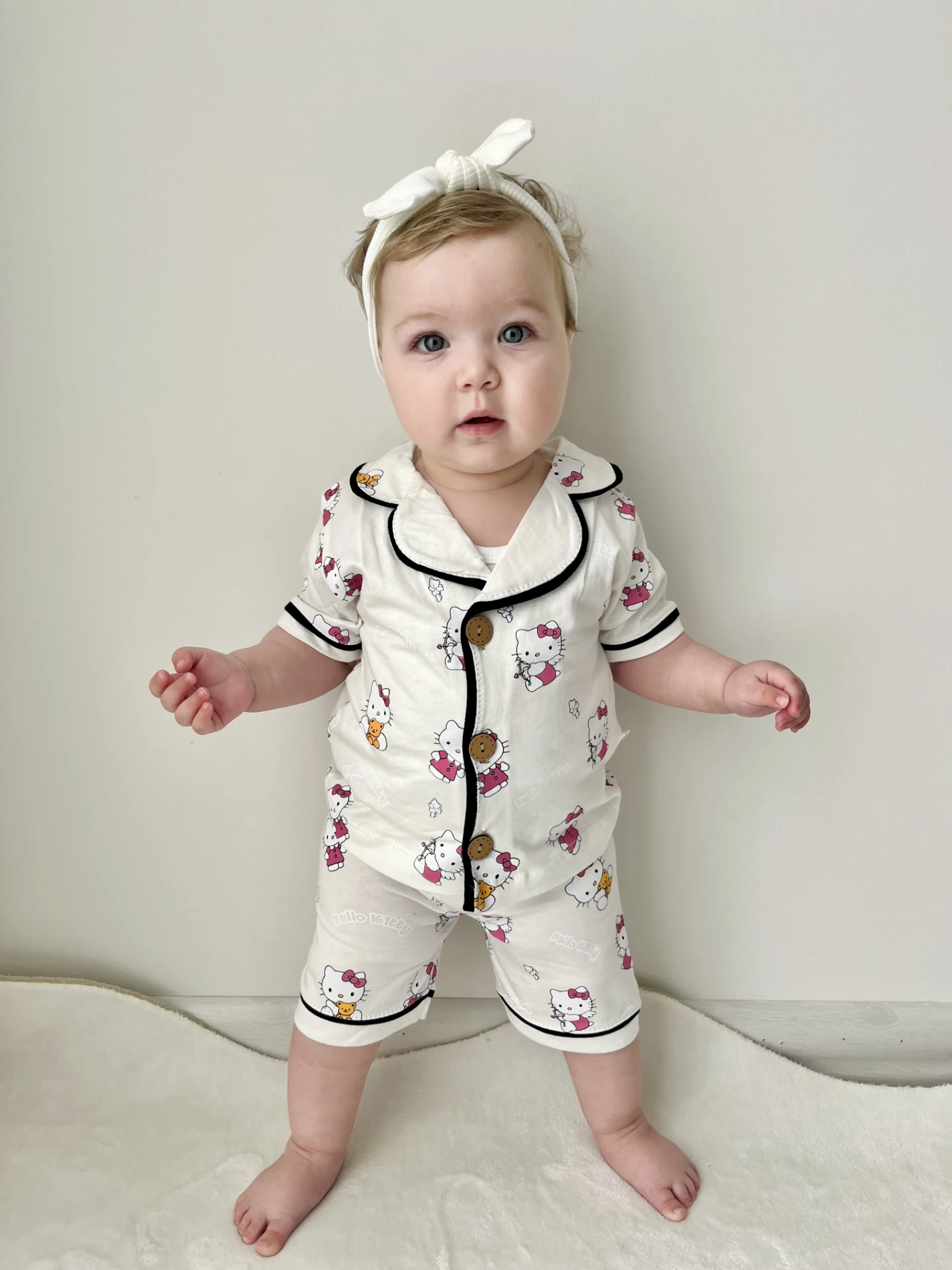Hello Kitty Baskılı Bebe Yakalı Yazlık 2’li Pijama Takımı