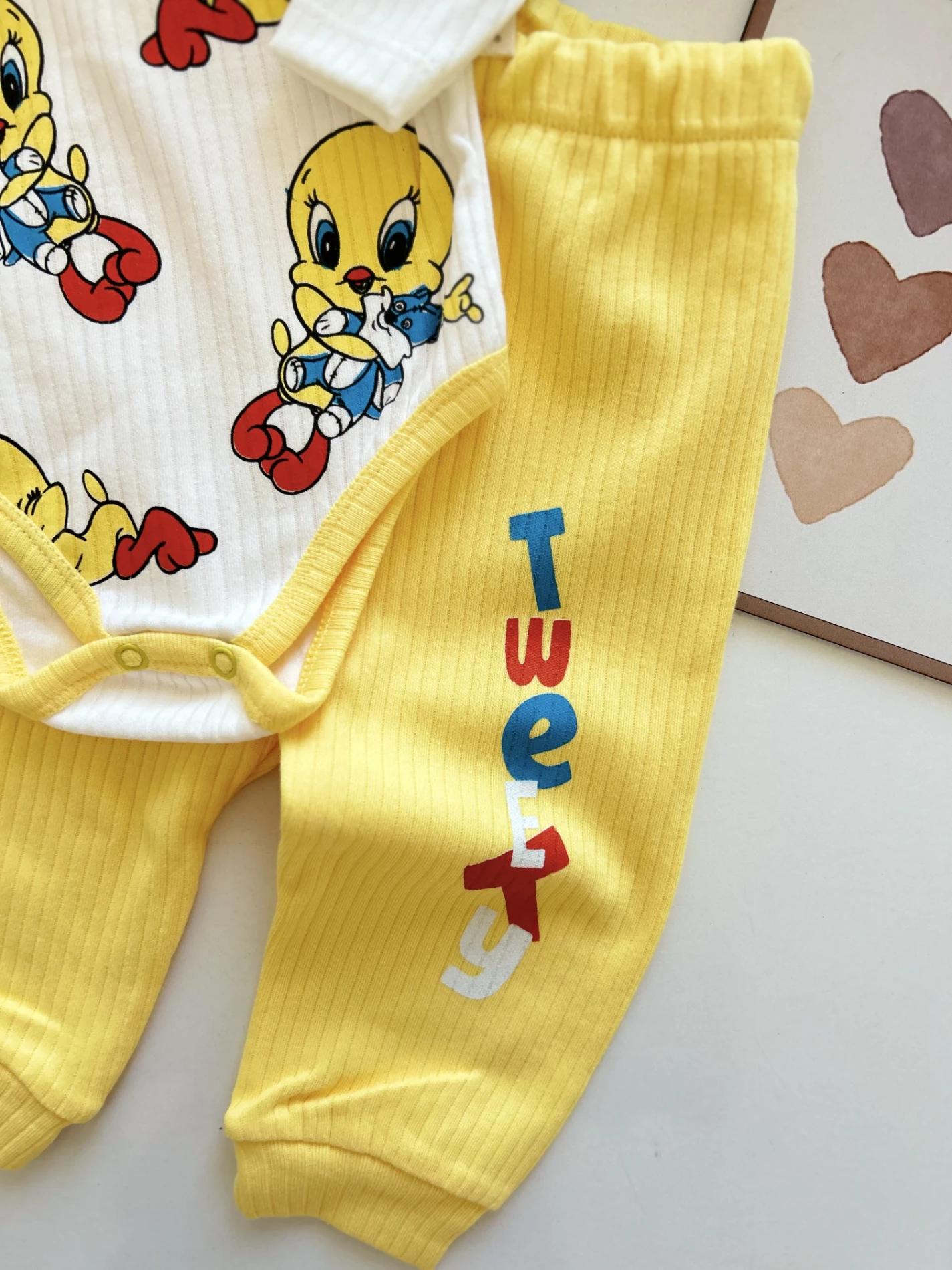 Tweetty Baskılı Cep Detaylı %100 Pamuk 2’li Unisex Takım