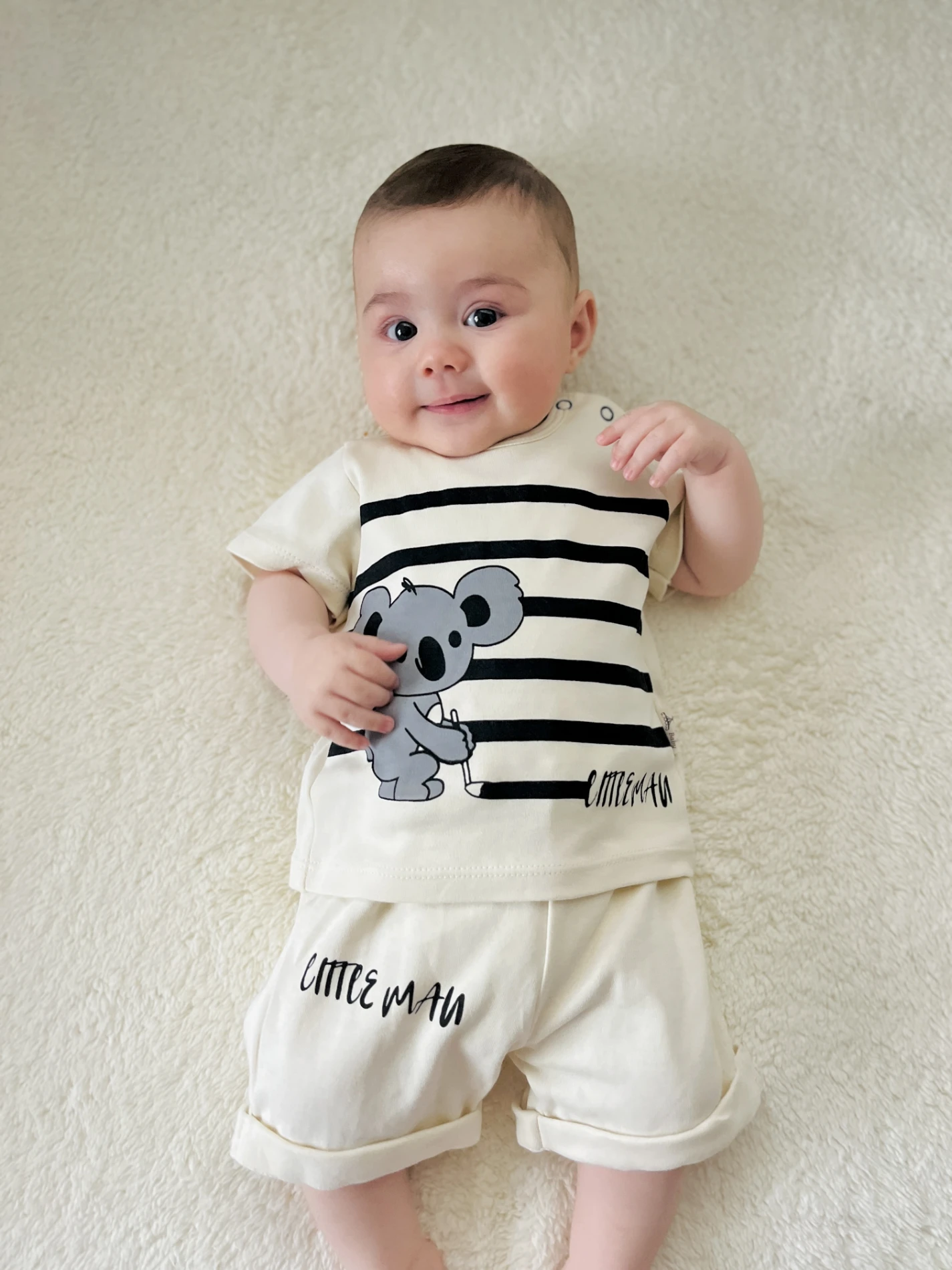 Little Man Koala  Desenli 2’li %100 Pamuk Takım