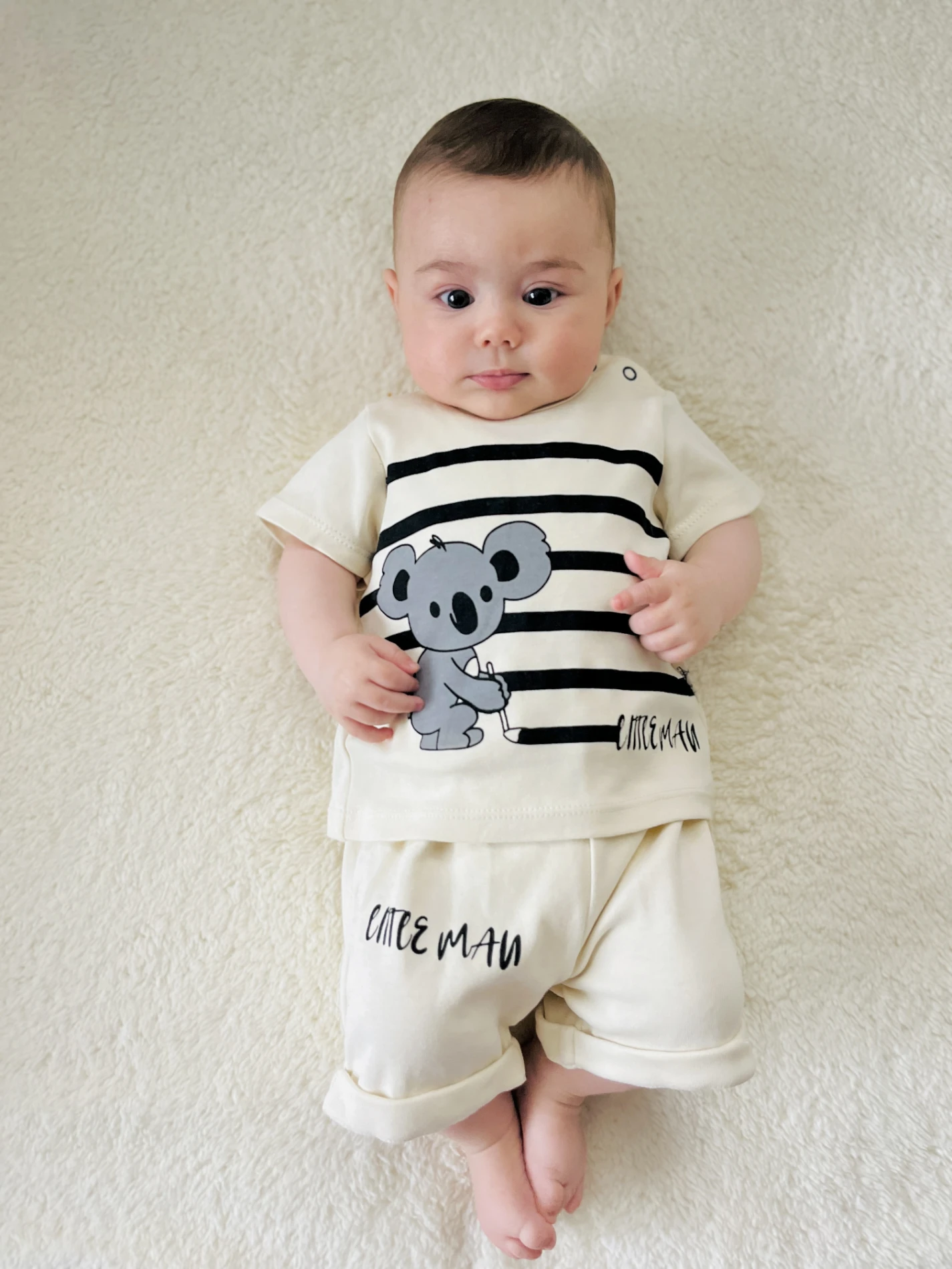 Little Man Koala  Desenli 2’li %100 Pamuk Takım