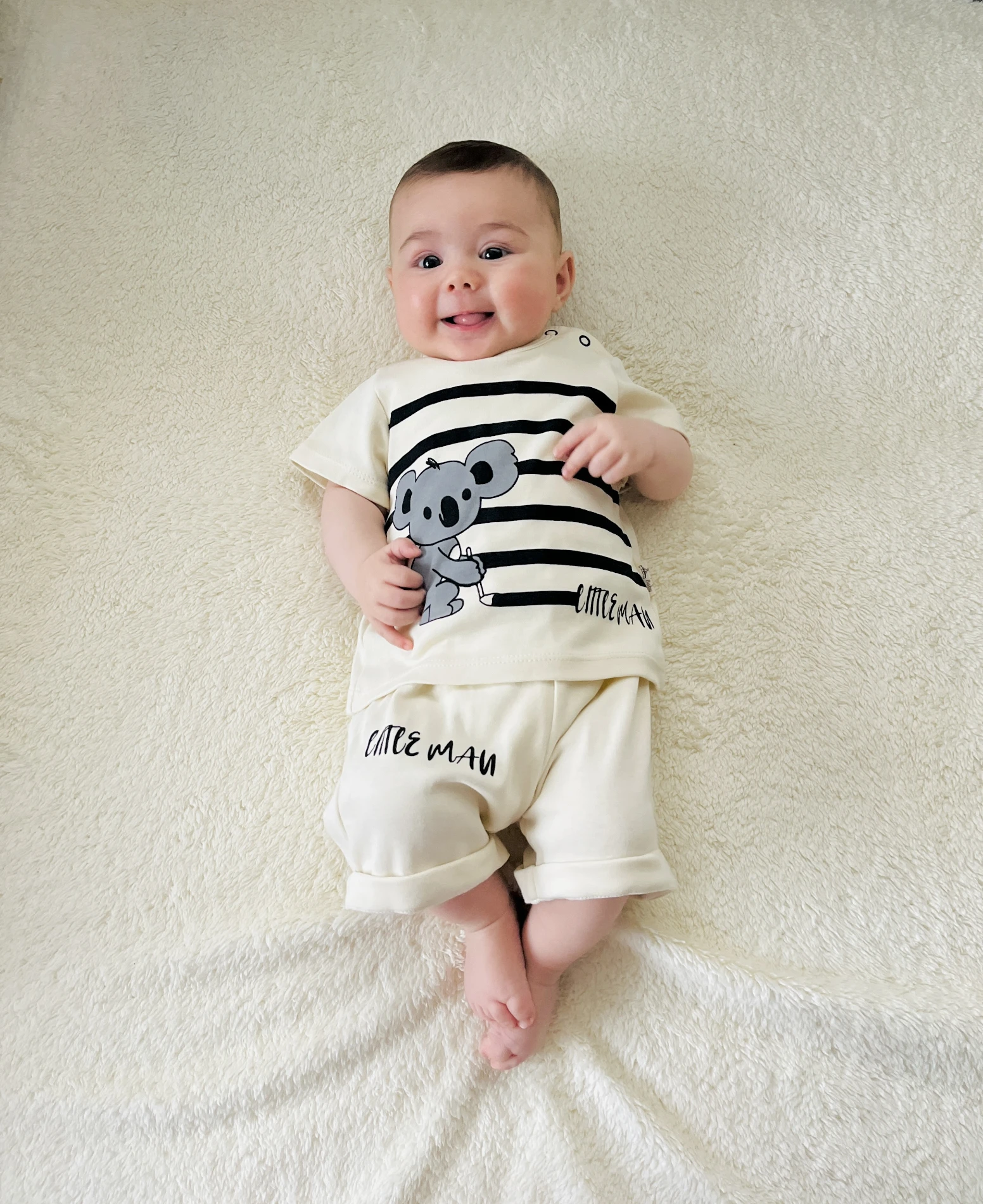 Little Man Koala  Desenli 2’li %100 Pamuk Takım