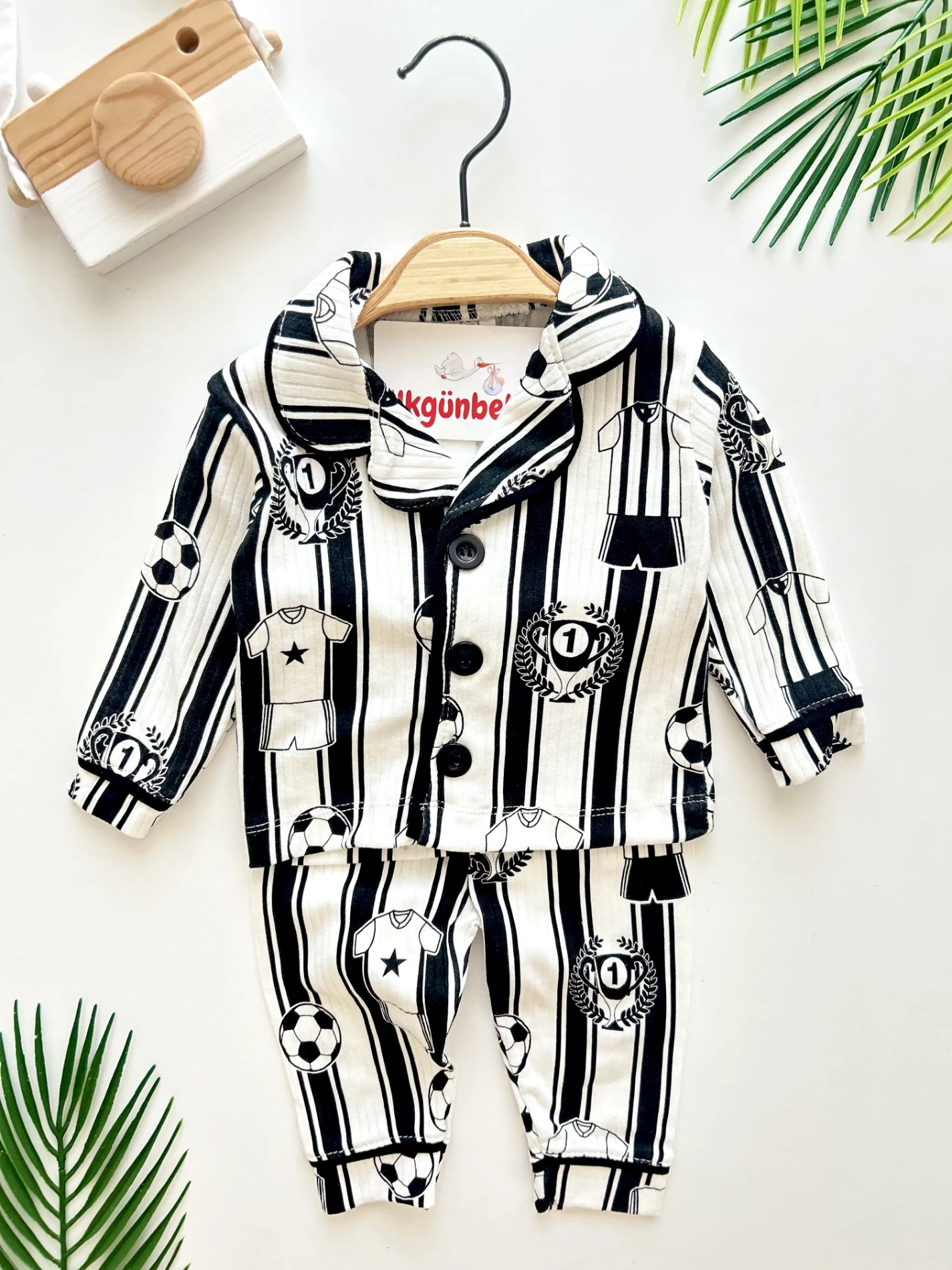 Beşiktaş %100 Pamuk Bebe Yakalı Pijama Modeli