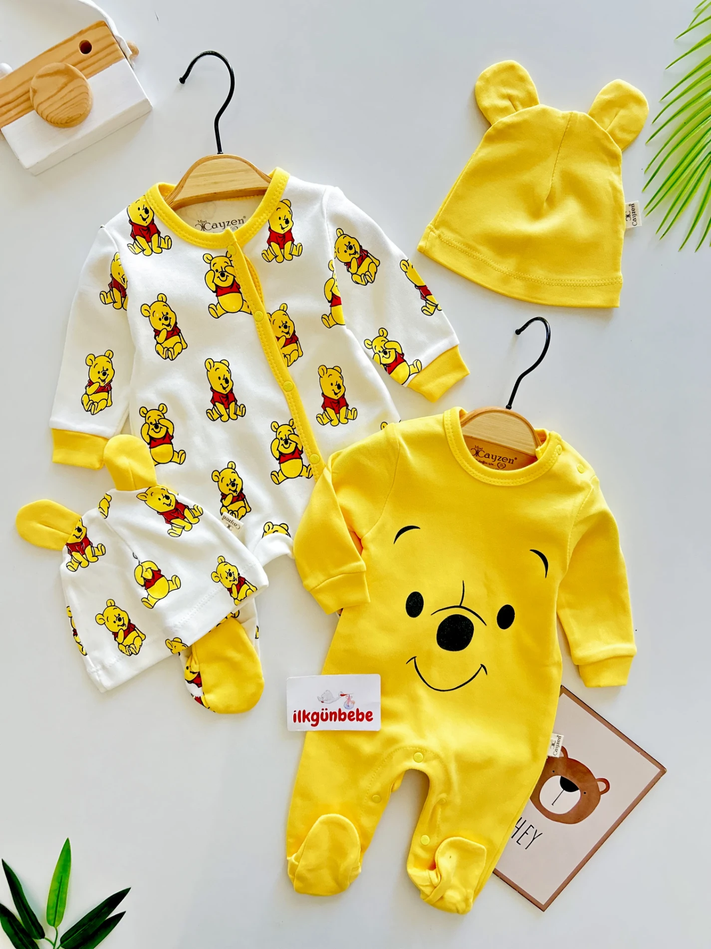 Winnie The Pooh Baskılı Kampanyalı Şapkalı 2’li Tulum Set