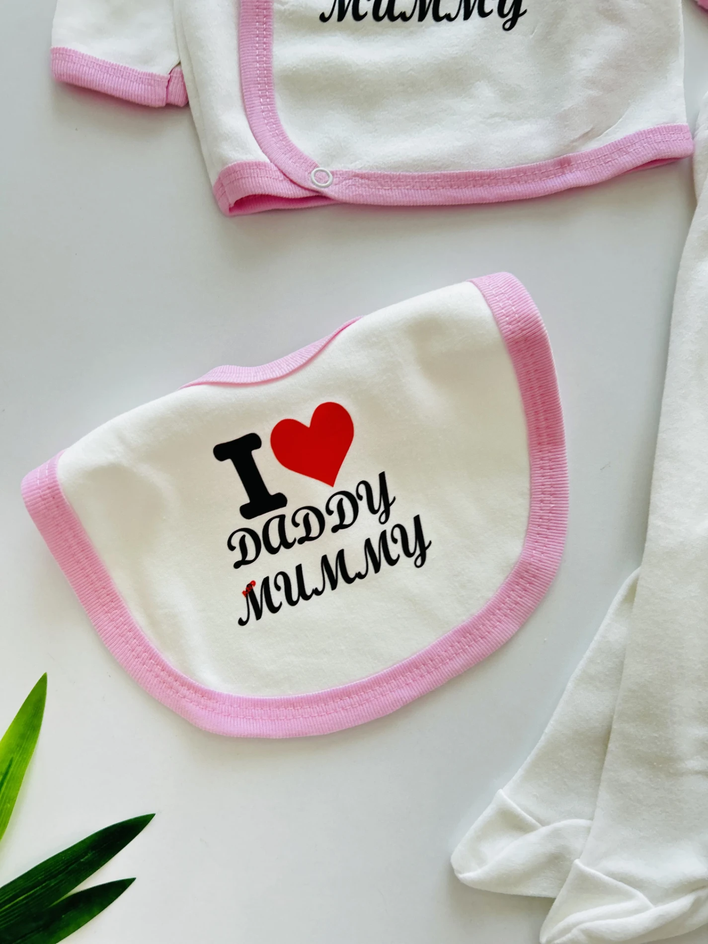 I Love Mommy Daddy Baskılı 5 Parça %100 Pamuk Yenidoğan Set