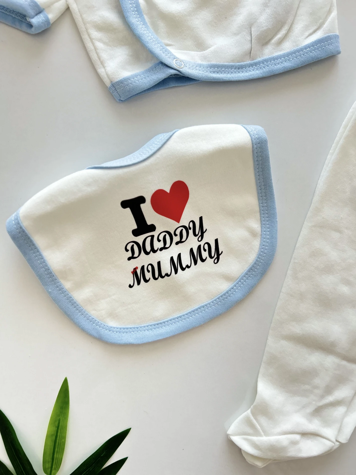 I Love Mommy Daddy Baskılı 5 Parça %100 Pamuk Yenidoğan Set