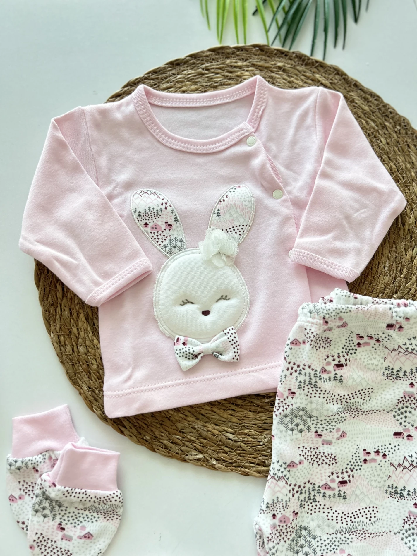 Cute Rabbit 10 Parça %100 Pamuk Premium Kalite Yenidoğan Hastane Çıkışı Seti