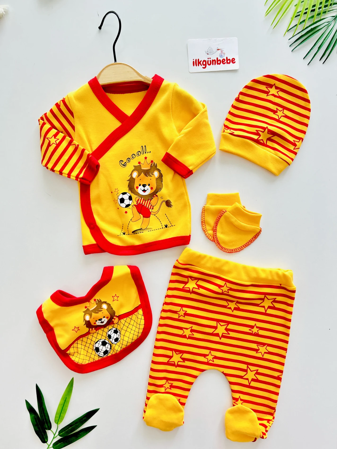 Galatasaray Minik Fanatik Unisex  5 Parça %100 Pamuk Yenidoğan Set