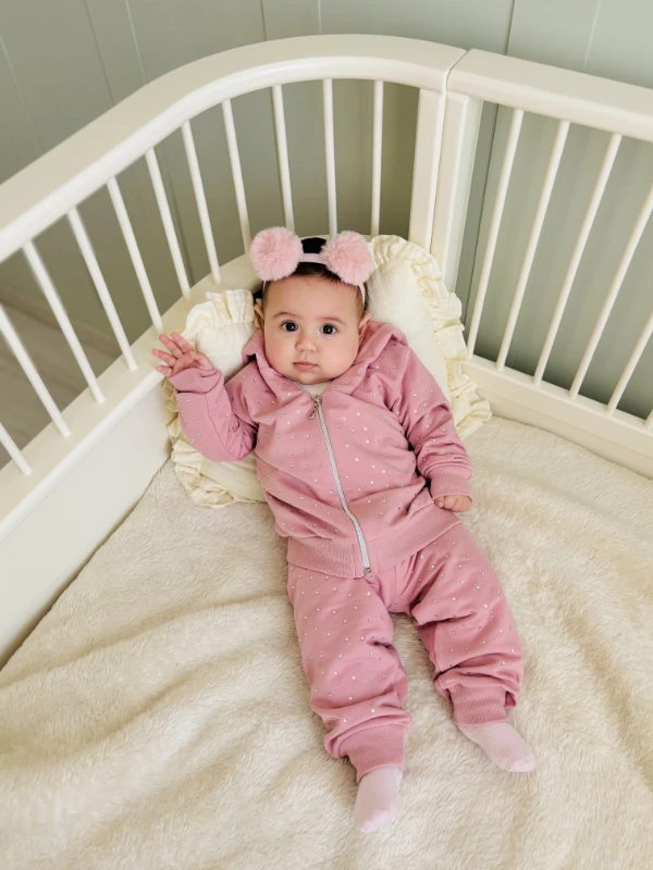 Star Parıldayan Taşlı Kapüşonlu Hırkalı 2’li Takım