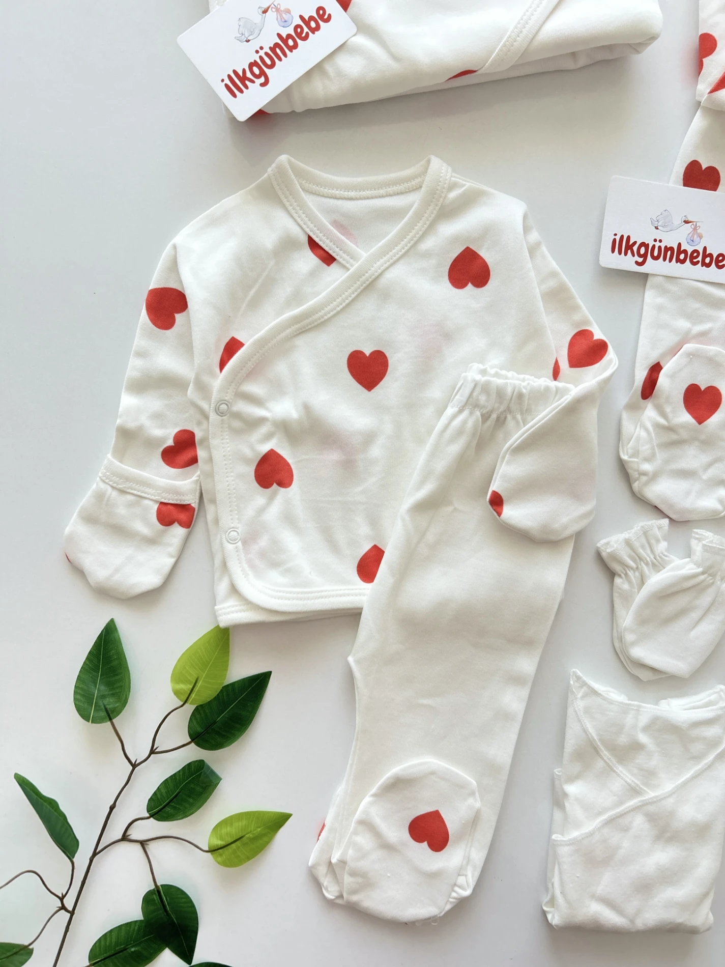 Love Pinterest Koleksiyonu Unisex 10 Parça %100 Pamuk Yenidoğan Hastane Çıkışı Seti