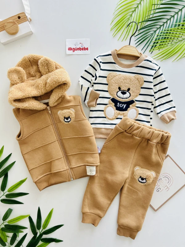 Teddy Boy 3 İp Kışlık Şardonlu 3’lü Takım