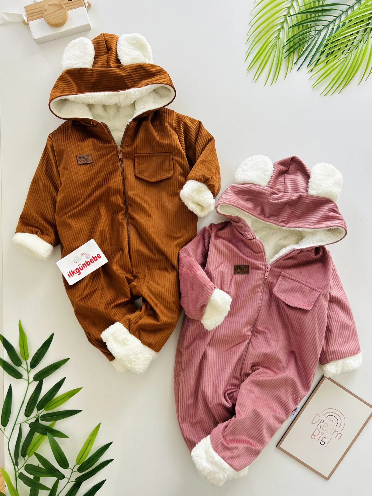 Dışı Kadife İçi Welsoft Peluş Kışlık Teddy Tulum