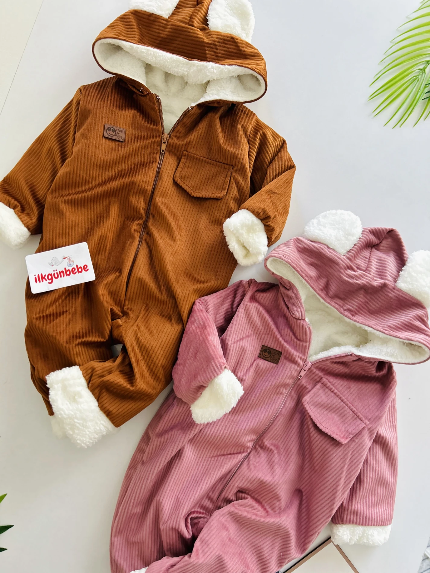 Dışı Kadife İçi Welsoft Peluş Kışlık Teddy Tulum