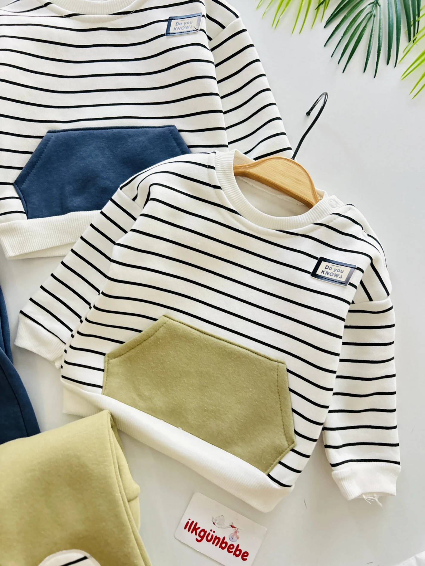 Çizgili Desenli 3 İp İçi Şardonlu Kışlık 2’li Takım