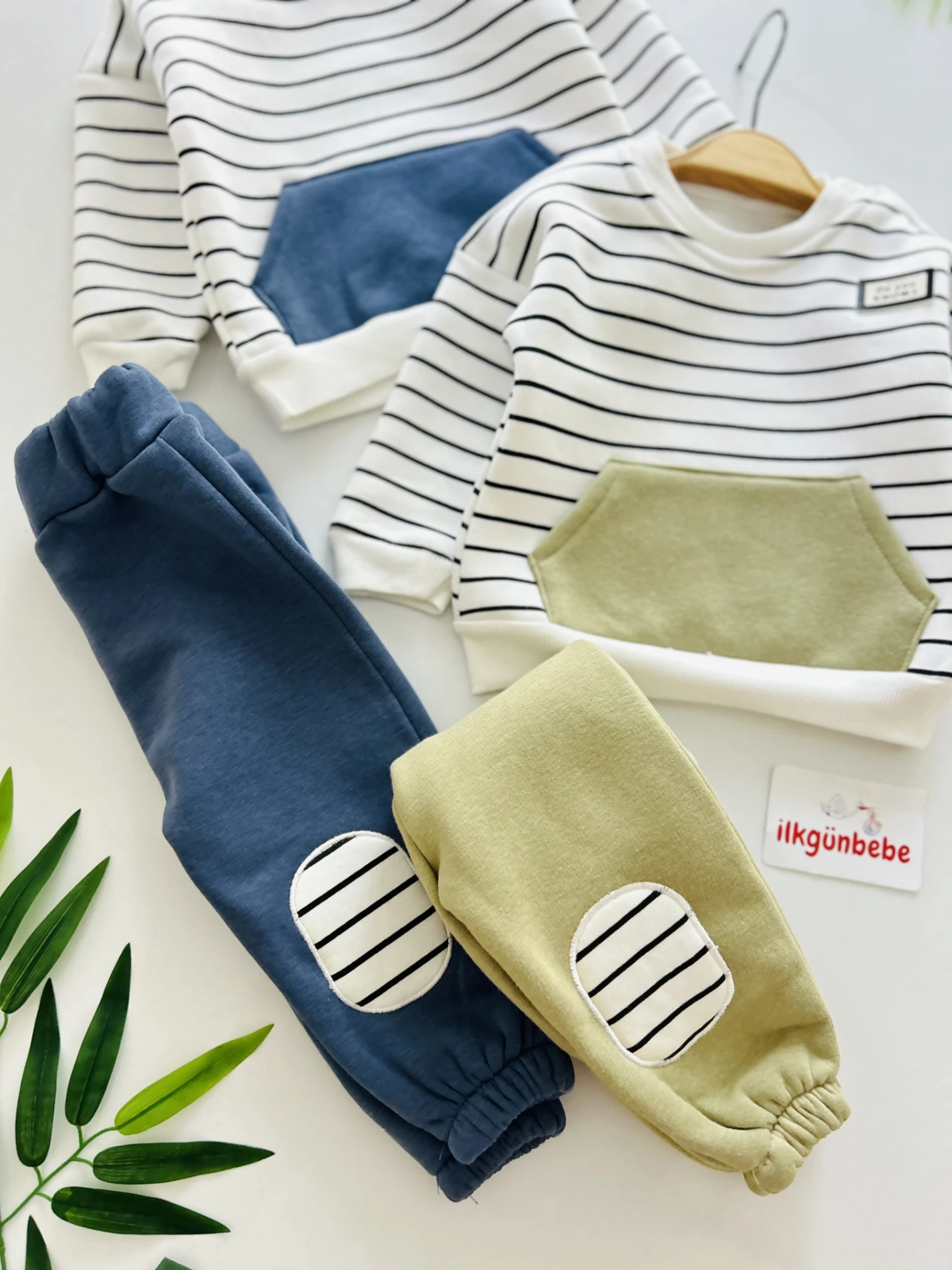 Çizgili Desenli 3 İp İçi Şardonlu Kışlık 2’li Takım